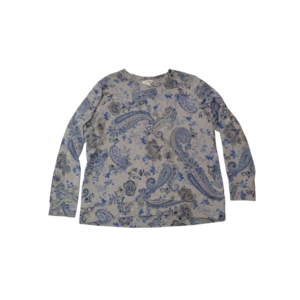 Northern Reflections Blue Paisley Long Sleeve Top